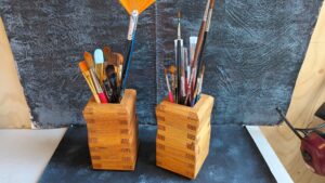 Oak brush holders